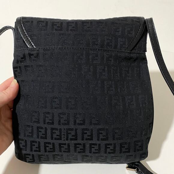 Fendi FF Zucca Logo Zucchino Monogram Canvas Shoulder Bag Purse Vintage Y2K 90's - Picture 5 of 16